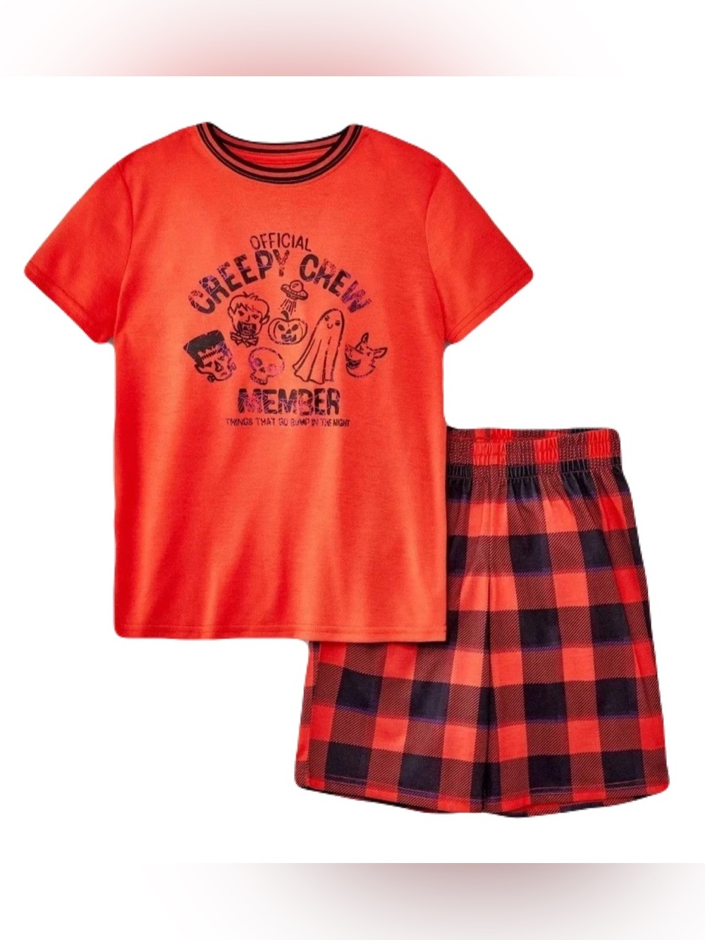 Official Creepy Crew Member Halloween Pajama Set Kids Large NWT